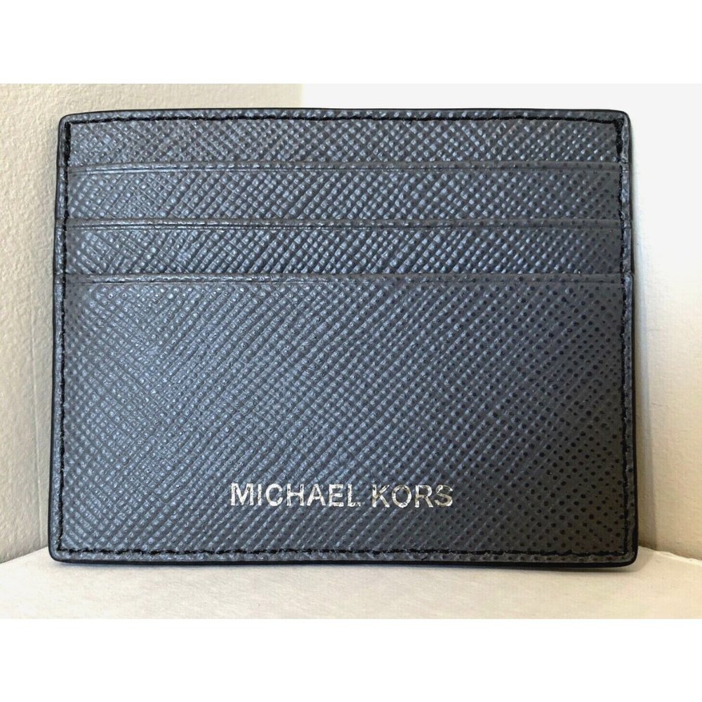 New Michael Kors Harrison Tall card case Leather Greyhound